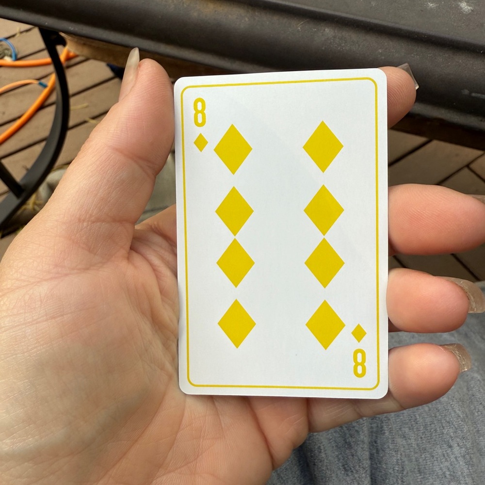 Dior Yellow Eight of Diamond Playing Card